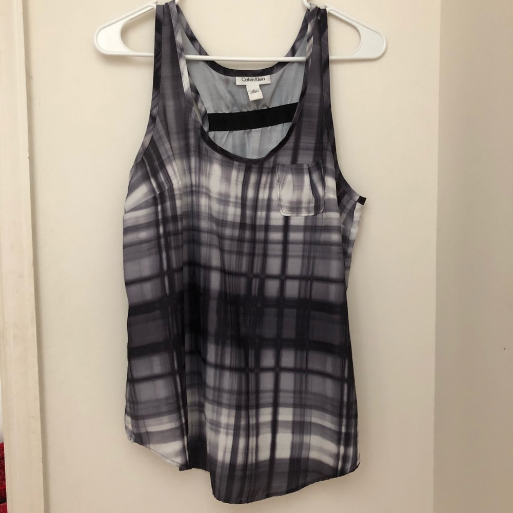White, Gray, Black Multi-Lines Tank